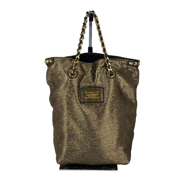 LOUIS VUITTON Handbags - Louis Vuitton Metallic Jacquard double Jeu Soft Gold Tote